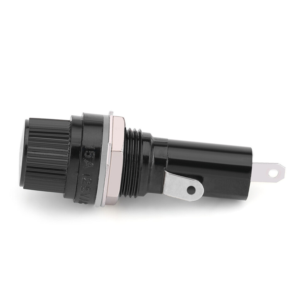 5Pcs Fuse Holders For 6X30mm Glass Fuses Ac 125V 15A / 250V 10A Black 8391392984927