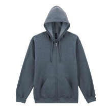 (XL, Dark Heather) Gildan Unisex Adult Softstyle Fleece Midweight Full Zip Hoodie