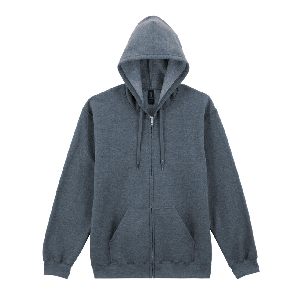 Gildan (Xxl, Dark Heather) Unisex Adult Softstyle Fleece Midweight Full Zip Hoodie
