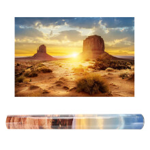 Sun & Desert Aquarium Fish Tank Background Poster PVC Adhesive Decor 91*50cm