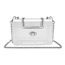 Transparente Schultertasche mit Kettenriemen mit großem Fassungsvermögen Stadion-zugelassene Frauen-Crossbody-Kleine, durchsichtige Tasche