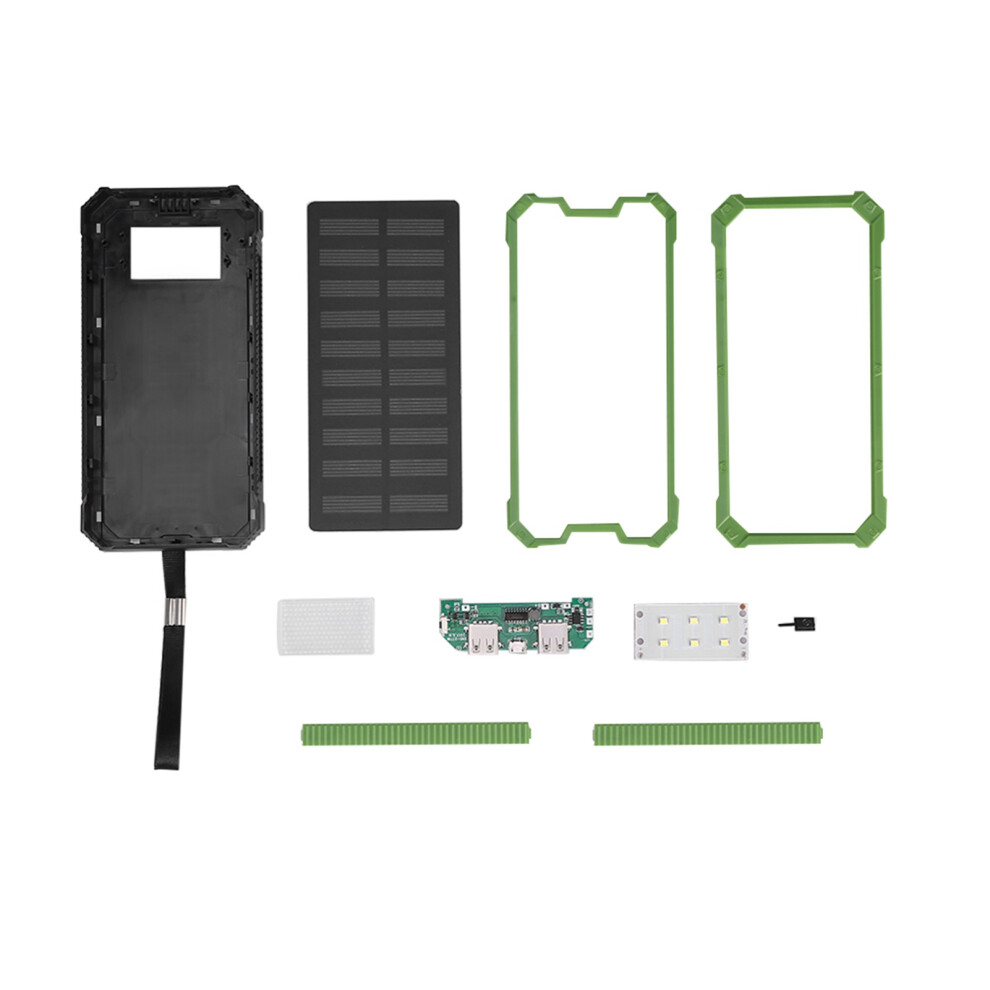 Portable 20000Mah Solar Power Bank Case Diy Green 7055741752766