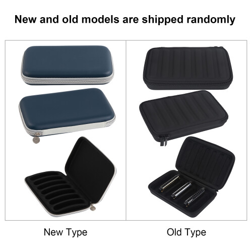 PU Leather Black Harmonica Case for 7, Portable, 23x14.5x4cm 2