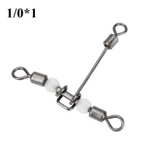 10pcs Durable T-Shape Cross Line Fishing Swivels Connectors 1/0*1