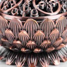 Vintage Lotus Alloy Incense Burner Holder 7x5cm Elegant Chinese Decor