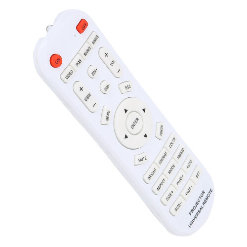 White Remote Control for Projectors, 10m Range, ABS, 15.6x4.5cm 1