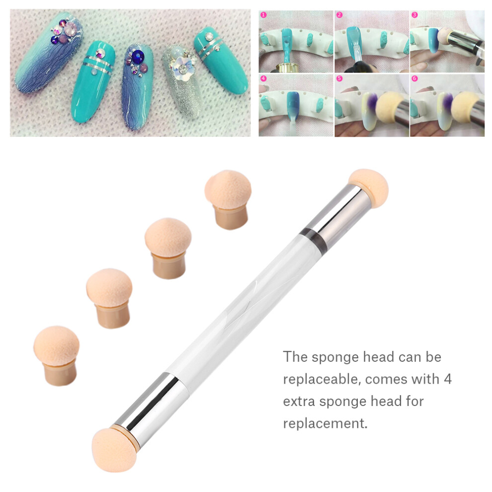 Gradient Nail Art Sponge Tool with 4 Refills