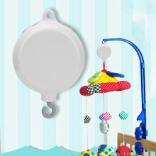 Baby Infant Crib Hanging Musical Bell - 12 Melodies, White, 8.2x3.4cm