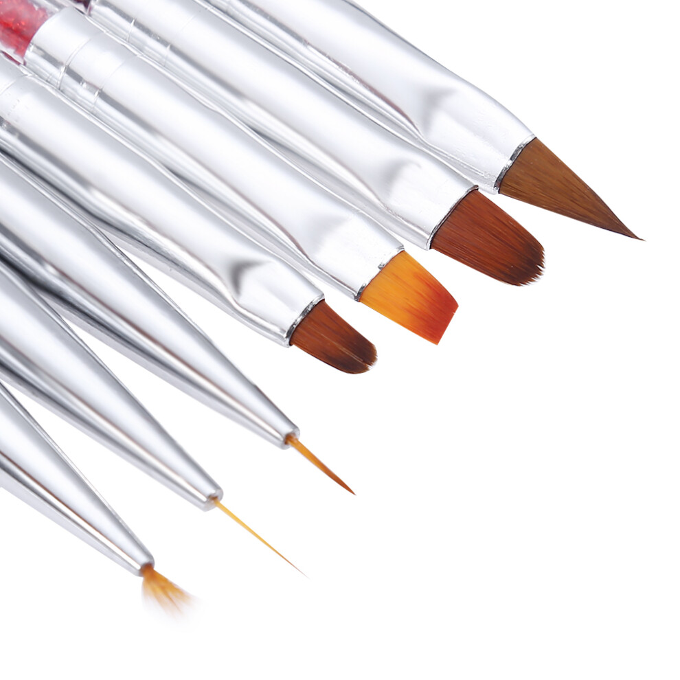 UV Gel Nail Art Brush Set 7pcs Carving & Flower Drawing Pen for Extensions