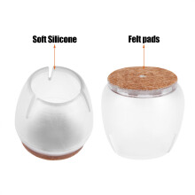 Clear PVC Furniture Feet Covers 16pcs Non Slip Protectors for Chairs & Tables
