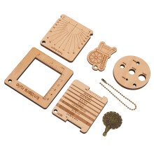 7Pcs Beech Wood Knitting Gauge Rulers & Crochet Hook Yarn Measuring Guide