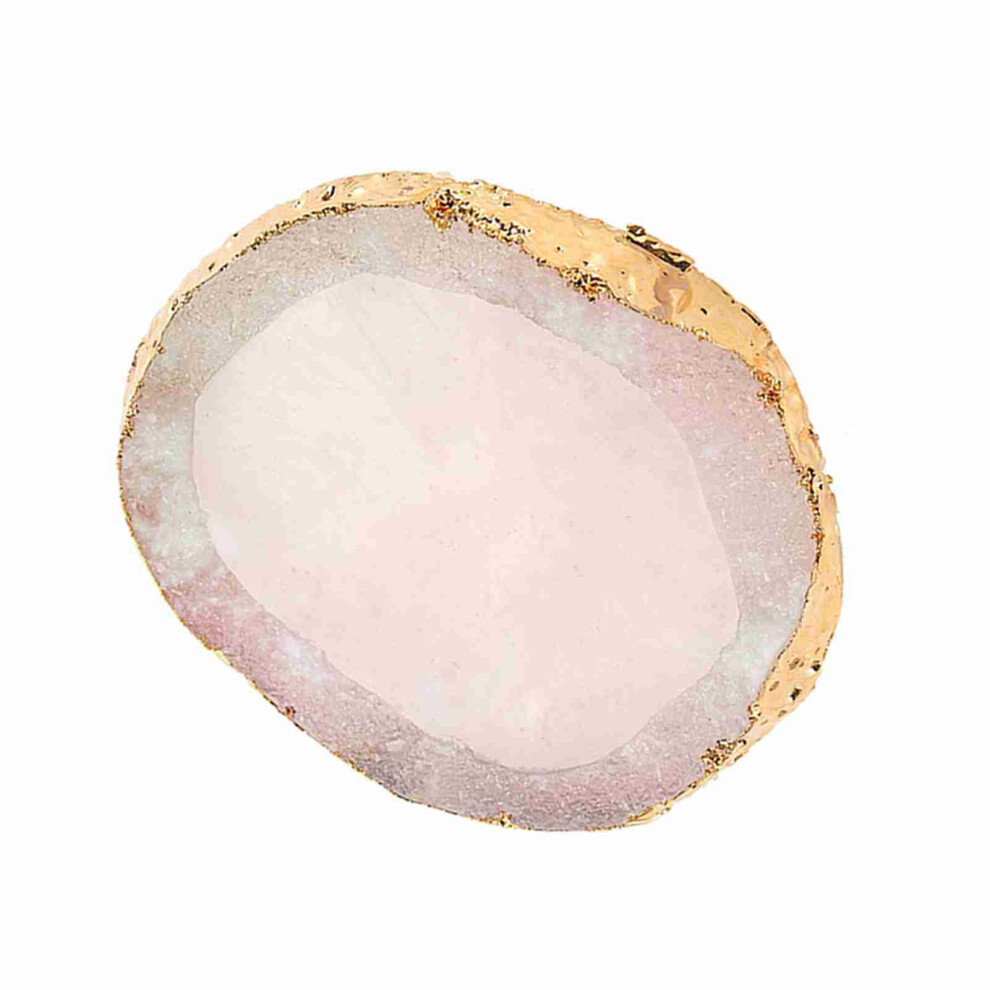 Pink Resin Nail Paint Palette with Gold Edge - Nail Art DIY Tool for Manicure