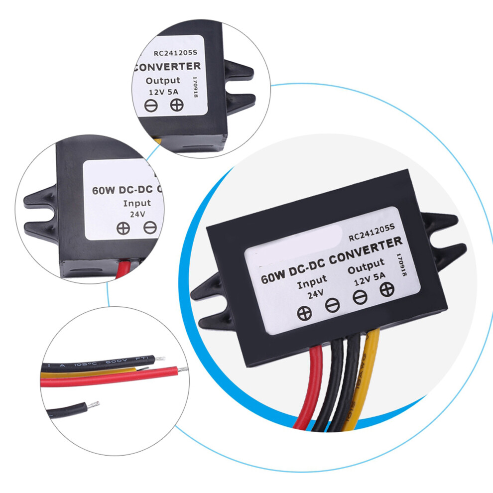 Dc24v To 12V 5A Waterproof Buck Converter Module 60W 46X32x18mm 4601392865480