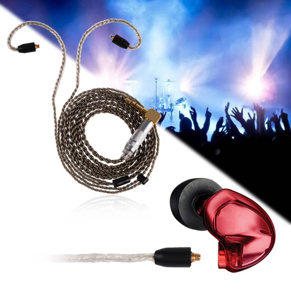 Plated Copper Mmcx Earphone Cable For Se215 Se535 Se846 1.2M Silver/Black 6911392865686
