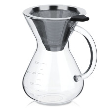 Coffee Pour Over Glass Filter Pot 400ml with Scale for Office & Home