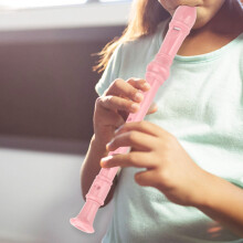 Pink Soprano Recorder Flute 8 Holes ABS High Pitch Instrument for Kids