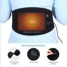 YHG USB Heating Electric Waist Support Belt, Velvet, Adjustable, 44.5*7in