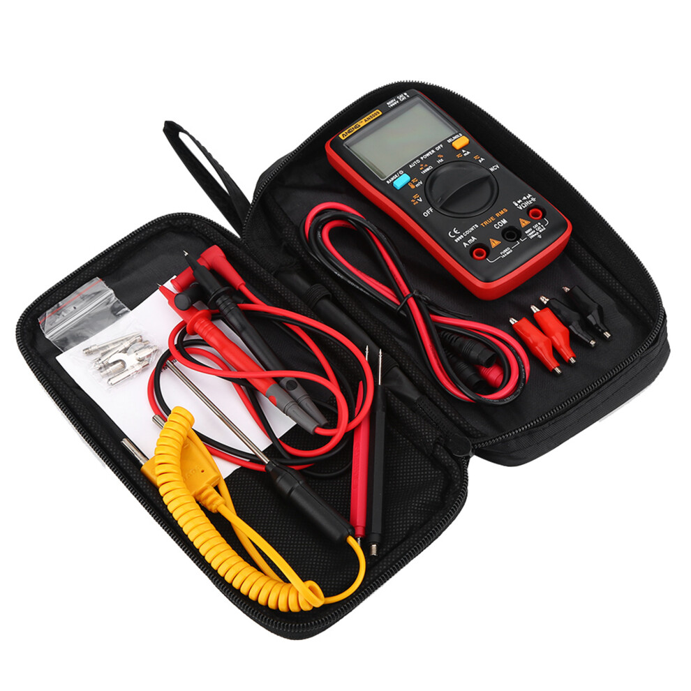 An8009 Digital Multimeter 9999 Count Auto-Ranging True Rms 130X65x30mm Red 5041392866596