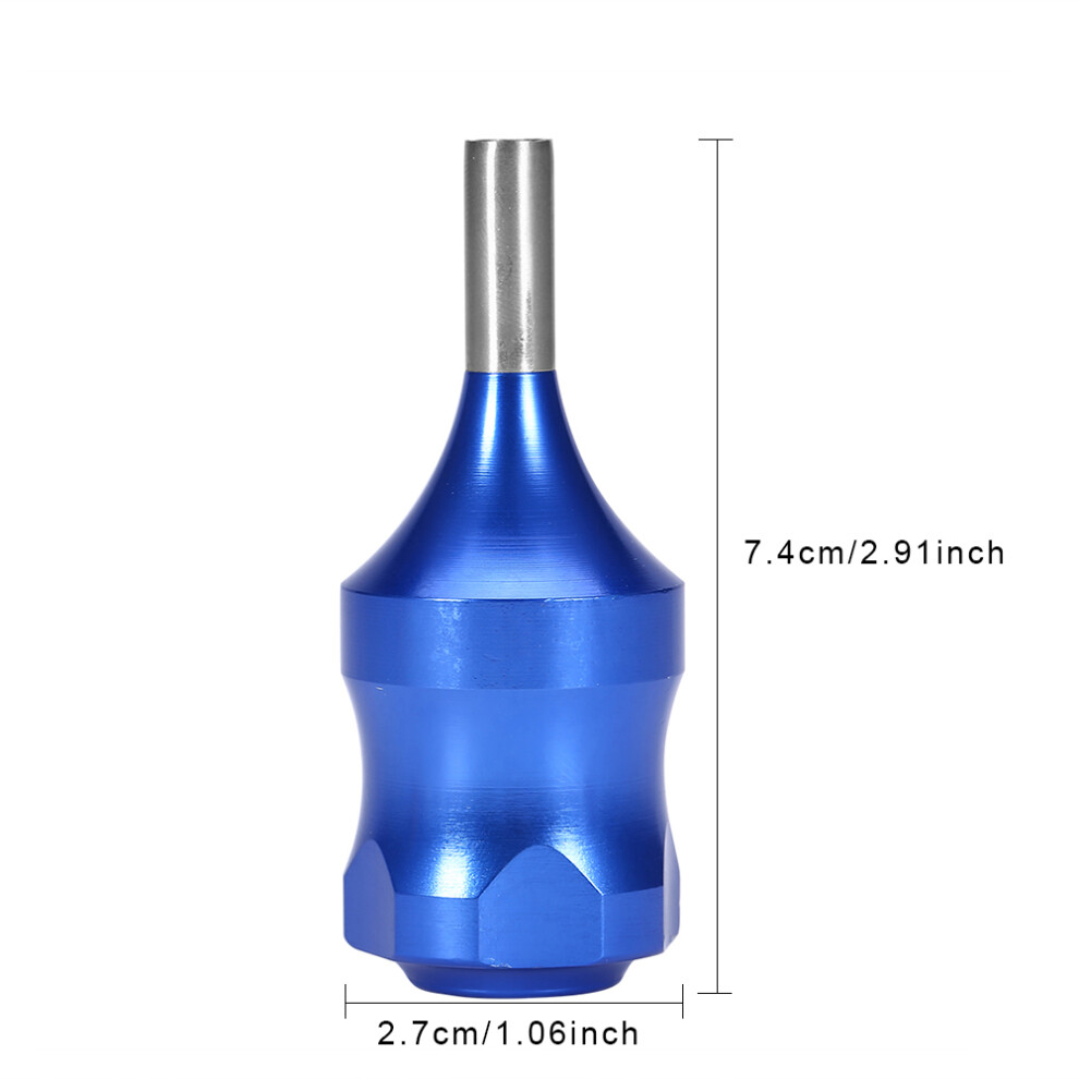 Blue Aluminium Alloy Tattoo Cartridge Grip 7.4X2.4cm With Needle Bar