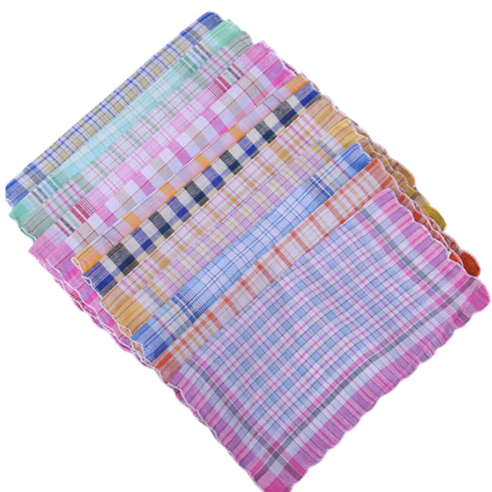 Stylish Checkered Cotton Handkerchief For Women Unique-12 items