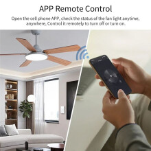Tuya Wifi Fan Light Ceiling Fan Light Speed Adjustment for Alexa Home Voice Control ,A
