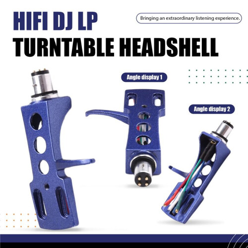 Universal HiFi DJ LP Turntable Headshell Mount Aluminum Alloy Chrome Plated 4PIN Connector Includes Wires 2