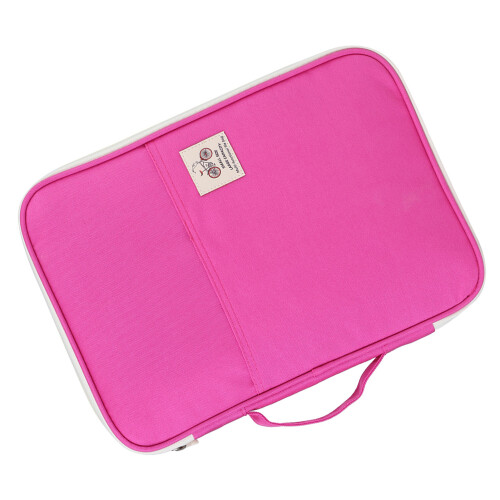 A4 Zippered Document Holder Folder Portfolio Organizer Rose Red