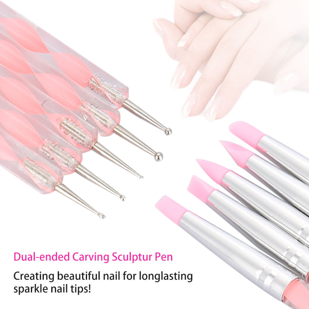 5pcs Carving Sculpture Pen Set Silicone Dotting