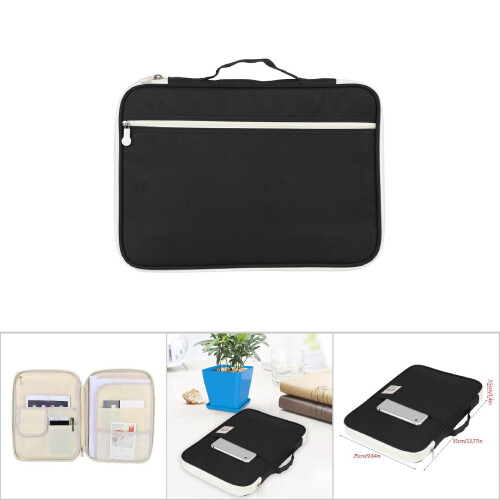 A4 Document Folder Organizer with Zipper, Waterproof Oxford, 35x25x3.5cm 2