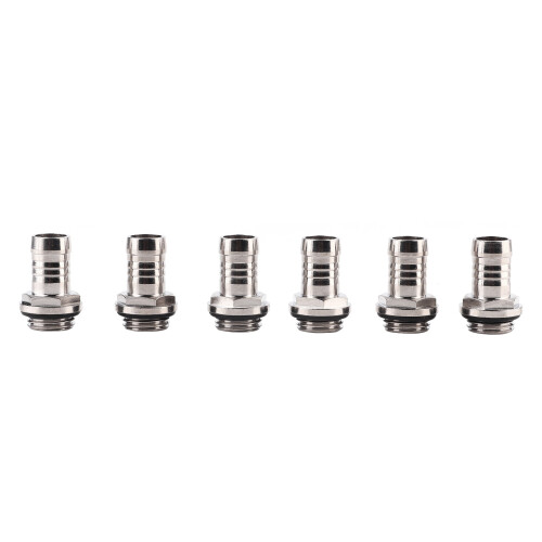 6 pcs Water Cooling Fitting G1/4 Barb Connector 7.5mm Silver 1
