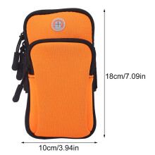 Waterproof Neoprene Arm Bag for Phone 6 inch, Orange, 18x10cm