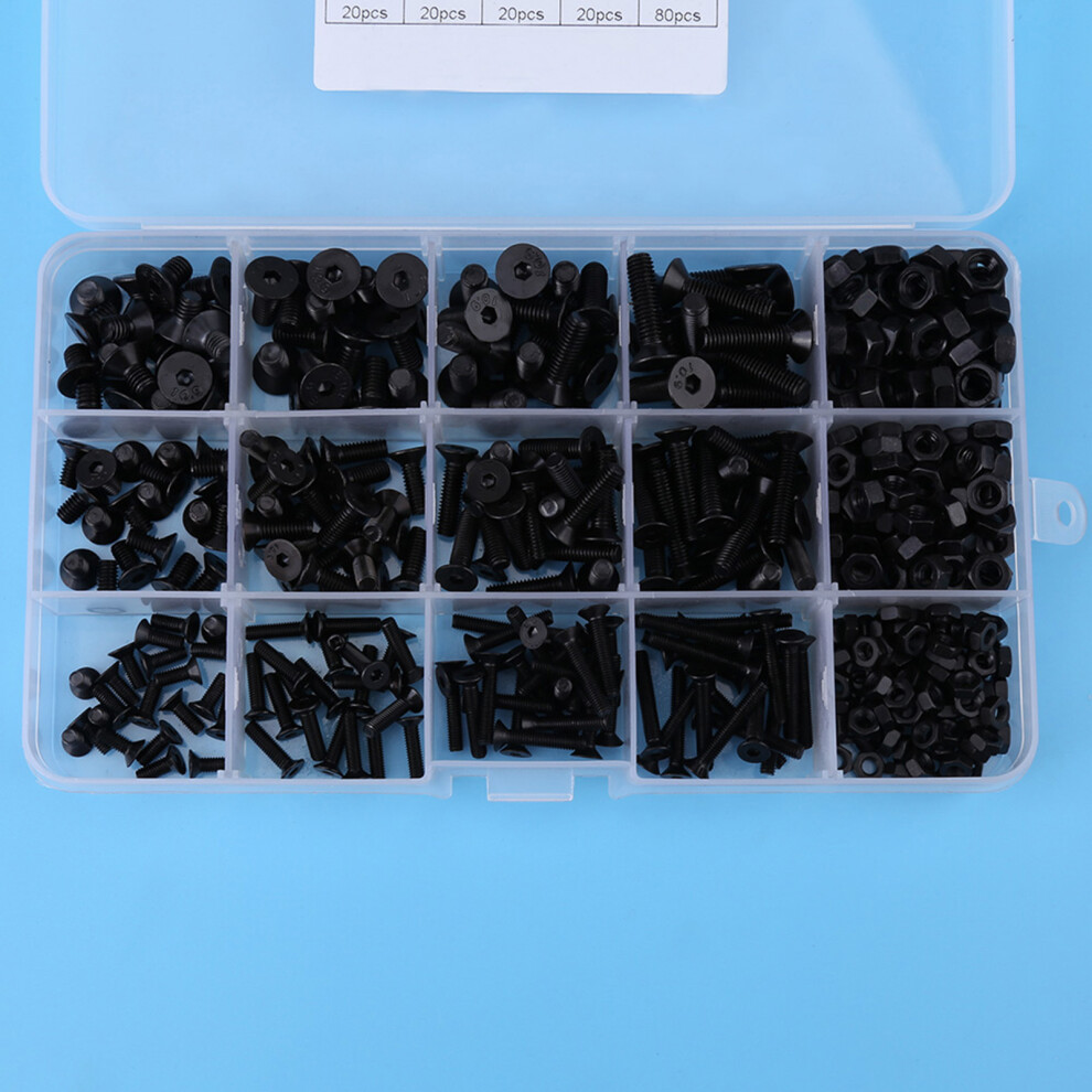440pcs M3 M4 M5 Alloy Steel Hex Screw Set