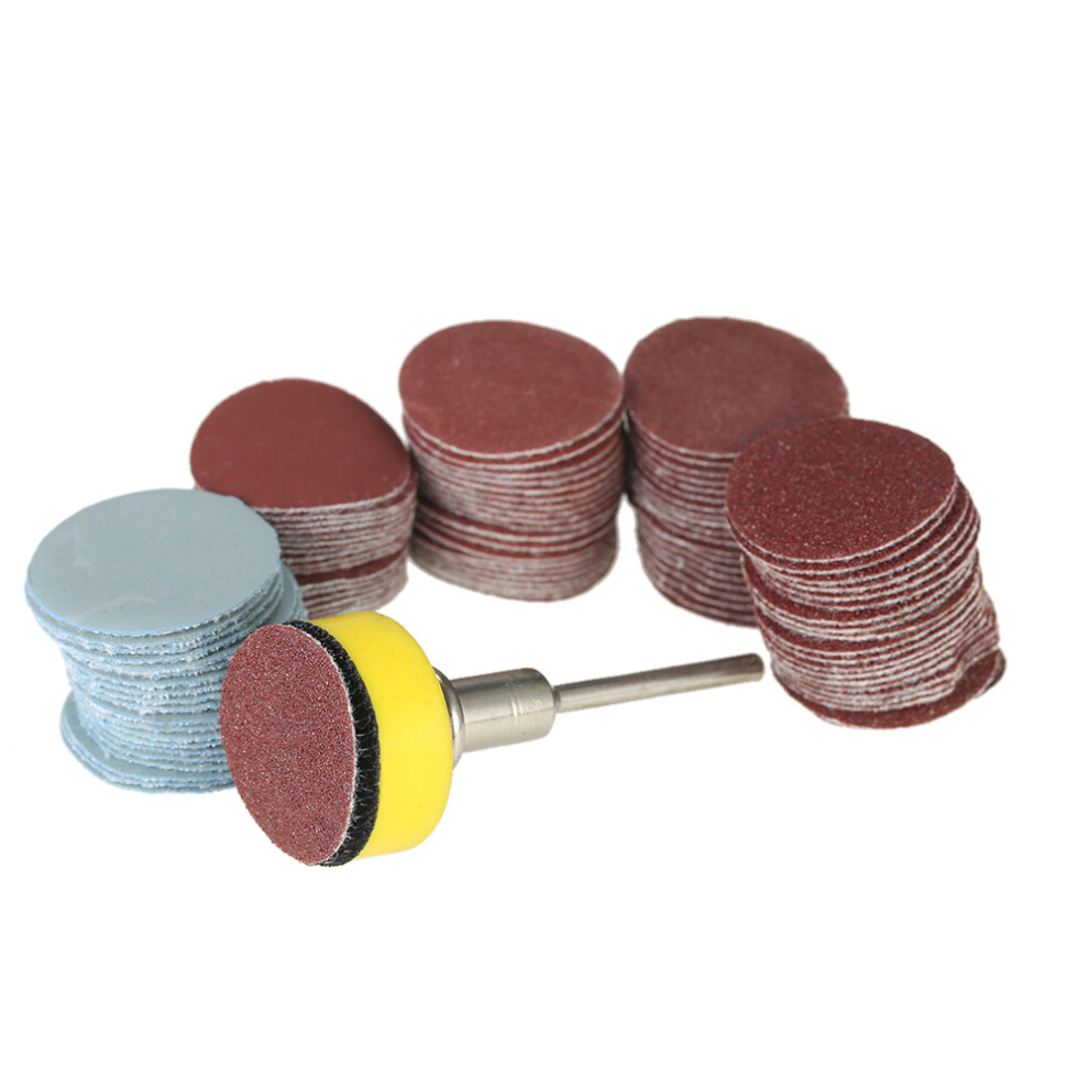 100Pcs 25Mm Grit Sanding Paper Set With Shank & Polishing Pad 8431392876973