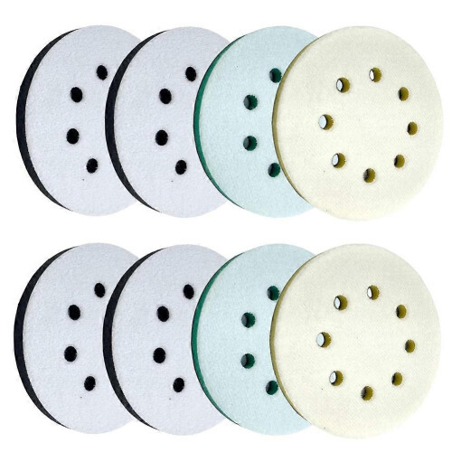 Placas de lixa de espuma 8Pack para lixadora orbital, lixadora orbital de 5 polegadas e 8 furos, almofada de espuma surfprep