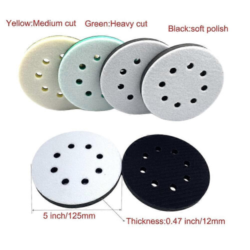 Placas de lixa de espuma 8Pack para lixadora orbital, lixadora orbital de 5 polegadas e 8 furos, almofada de espuma surfprep 2