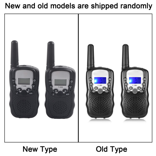 2PCS 3KM Range Kids Walkie Talkies with LED Flashlight Black, Compact & Durable 2