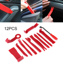 12Pcs Car Audio Trim Removal Kit, Red, PVC + Steel, 9mm