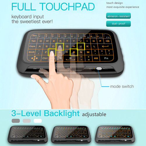 H18+ 2.4GHz Wireless Keyboard Touchpad Backlight for Smart TV & PC 2