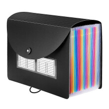 24 Pockets Expanding File Folder mit leeren Labels Desktop Akkordeonordner Letter A4 Paper Dokumentenlager Organizer