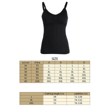 Comfortable Nursing Tank Top XL Black with Built-in Maternity Bra for Feeding