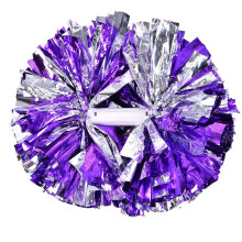 Silver Purple Cheerleader Pom Poms for Dance & Sports, 29cm