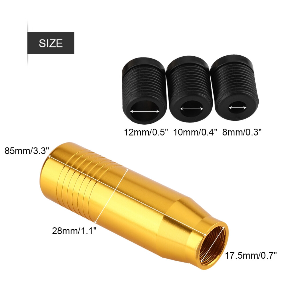Car Shift Knob Aluminium Alloy For Manual Transmission Universal Fit Gold 8781392882680