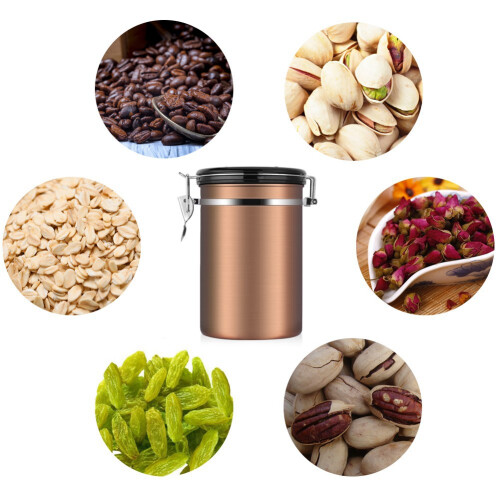 Black Stainless Steel Coffee Storage Jar 2