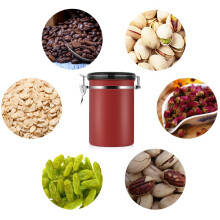 Large 1.8L Airtight Stainless Steel Coffee Storage Canister Black