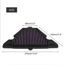 High Flow Air Filter for Kawasaki Z1000 Versys 1000 2011-2016, 275x193x88mm