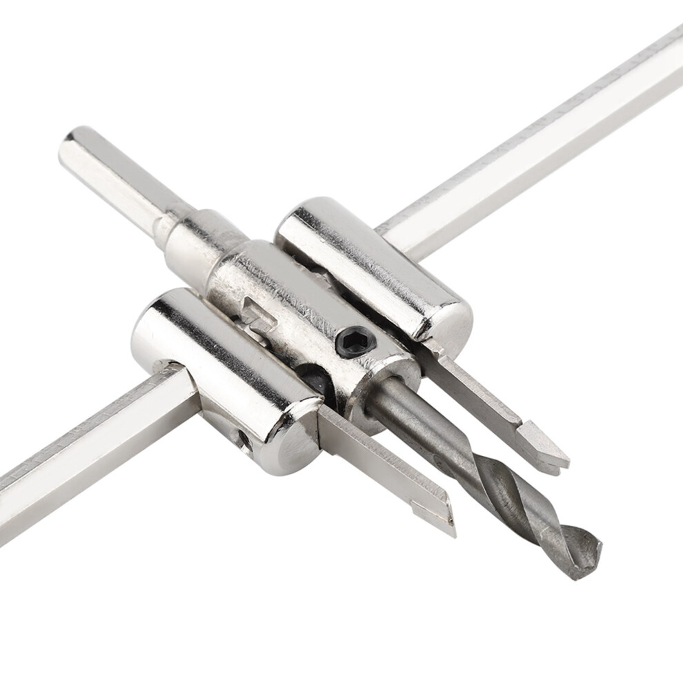 30-300Mm Adjustable Silver Steel Hole Saw Drill Bit Set For Woodwork 3571392886994