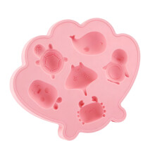 Silicone Ice Cubes Maker With Cute Sea Creature Shape-Pink
