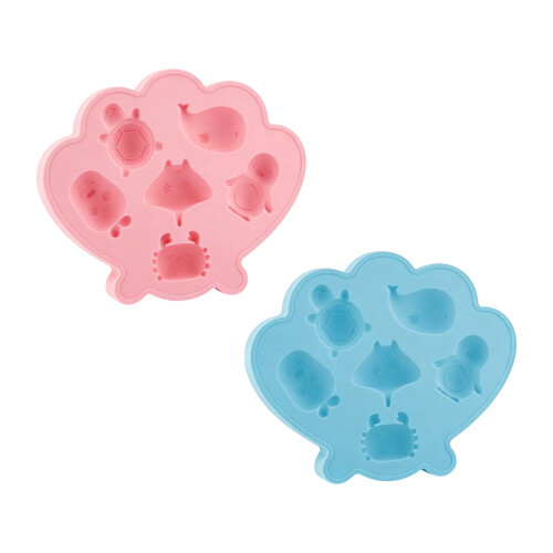 Creative Sea Creature Ice Cubes Maker Flexible Silicone-Pink 2