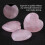 Pink Crystal Heart Stones 4pc 19