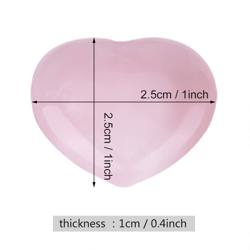 4 Pink Heart Gemstone Decor